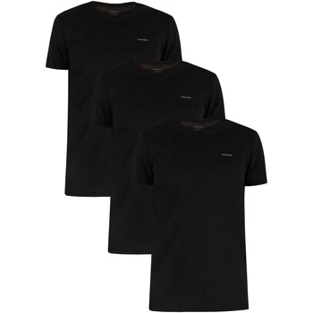 Image of Diesel 3 Pack Jake Plain Logo T-Shirts mens T shirt in Black - Sizes UK S,UK L