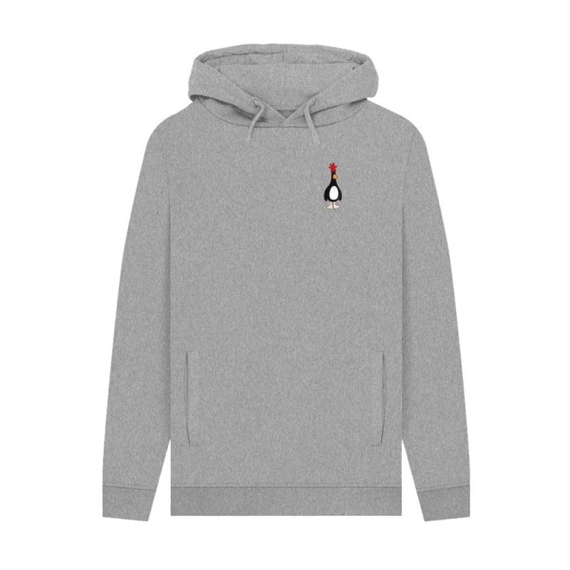 Image of Wallace & Gromit Mens Evil Genius Feathers McGraw Hoodie in Light Grey Size: Small Light Grey Male S