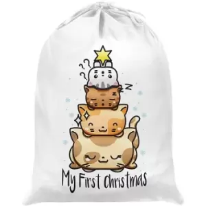 Image of Grindstore My First Christmas Catmass Tree Santa Sack (One Size) (White/Cream)
