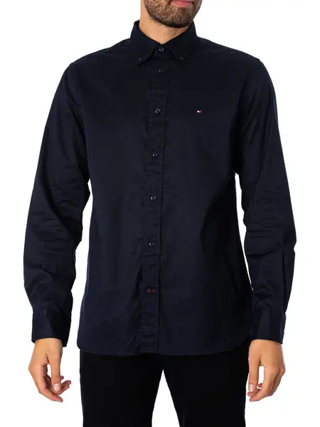 Image of Tommy Hilfiger Core Flex Poplin Shirt Desert Sky XXL