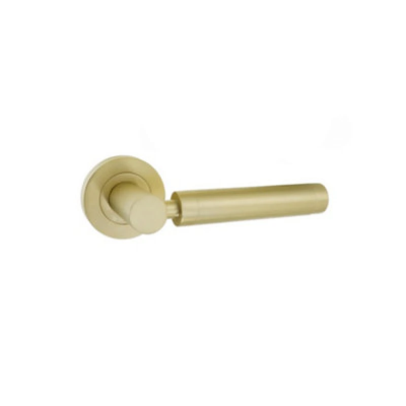 Image of Spira Brass Zest Lever Door Handle Satin Brass