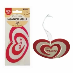 Image of Airpure Walls 3D Paper Love Heart Carte D'Or Vanilla Car Air Freshener (Case Of 12)