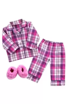 Image of Sophia's 3 Piece 18" Doll Pink Pijama Outfit with Slippers Set