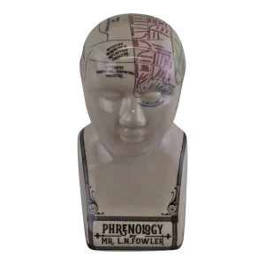 Image of Small Ceramic Crackle Phrenology Head