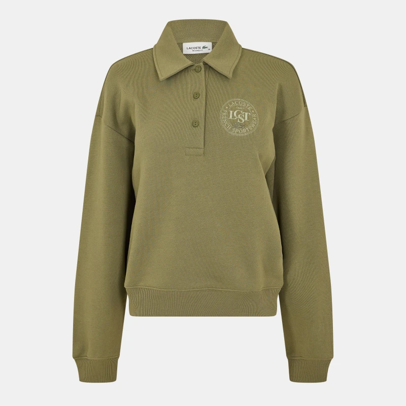 Image of Lacoste Womens Crew Neck Jumper Khaki female 6 (34)