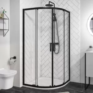 Image of 800mm Black Quadrant Shower Enclosure - Pavo