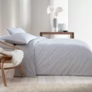 Image of Loft Kerala Herringbone Print 100% Cotton Duvet Cover Set, Silver, Super King - Appletree