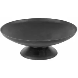 Image of Homescapes - Cast Iron Low Garden Fire Bowl on Stand - Black - Black - Black