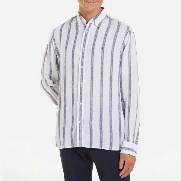 Image of Tommy Hilfige Triple Stripe Linen Shirt - XXL Multi Shirts male MW0MW346120FA XXL