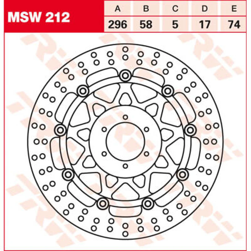Image of TRW MSW212 Brake disc floating brake disc Brake Disc (82)