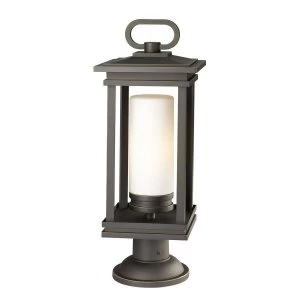 Image of 1 Light Large Outdoor Pedestal Light Bronze IP44, E27