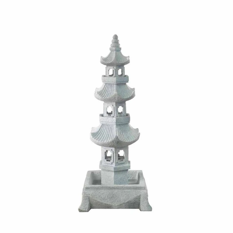 Image of Altico Garden Products Ltd Grand Pagoda Water Feature - L55 x W55 x H126cm in Grey Grey Unisex
