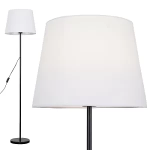 Image of Charlie Black Floor Lamp with White Aspen Shade