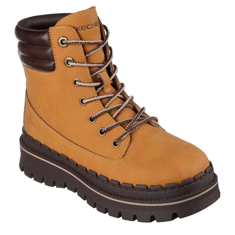 Image of Skechers Womens Jammers Flat Ankle Boots Wheat Leather female 2 (35)