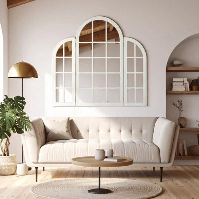 Image of Orsina Flat Wood White Finish Mirror