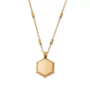 Image of ChloBo Gold Plated Personalised Hexagon Coin Necklace