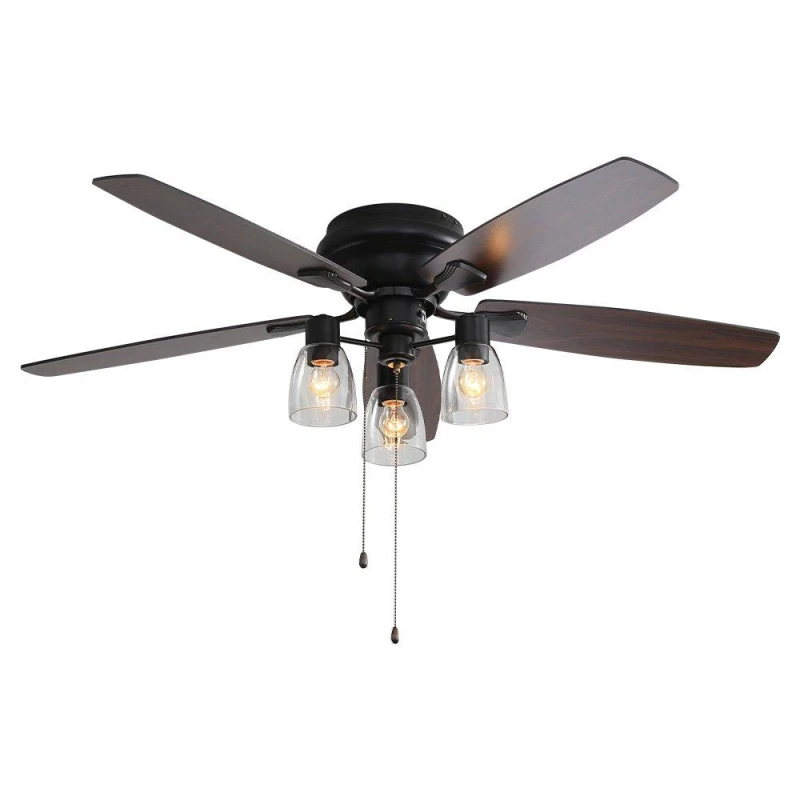 Image of Kabinet UK 52-inch Low Profile Ceiling Fan Light with Remote Black unisex One size