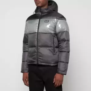 Image of EA7 Colour-Block Quilted Shell Puffer Jacket - M
