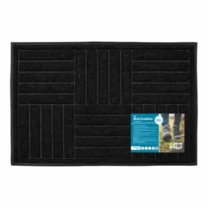 Image of JVL Black Square Mud Grabber Scraper Doormat 40 x 60cm