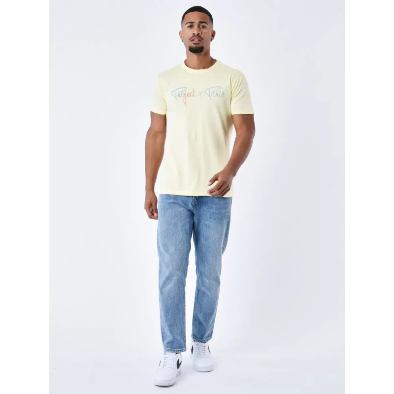 Image of Project X Paris Rainbow embroidery t-shirt Project X Paris Jaune Male S