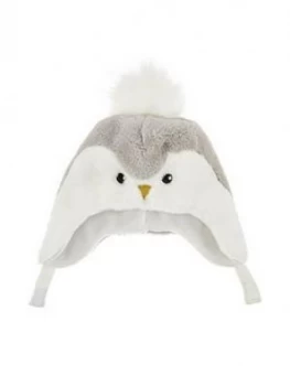 Image of Monsoon Baby Girls Fluffy Pom Penguin Nepal Hat - Grey