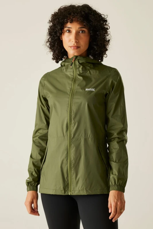 Image of Regatta Womens 'Pack-It III' Waterproof Packaway Jacket in Bottle Green Size: 20 Bottle Green Female 20