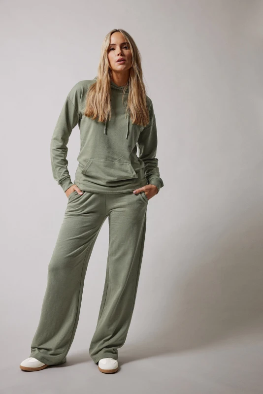 Image of Long Tall Sally Tall Wide Leg Joggers Green female