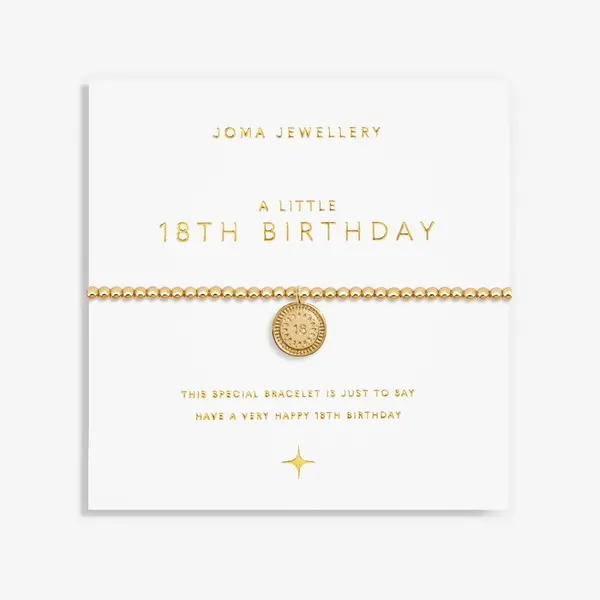 Image of Joma Jewellery A Little 18th Birthday Gold Plated 17.5cm Stretch Brace