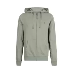 Image of AllSaints Brace Jersey Zip Hoodie - Green