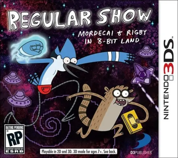Image of Regular Show Mordecai and Rigby in 8 Bit Land Nintendo 3DS Game