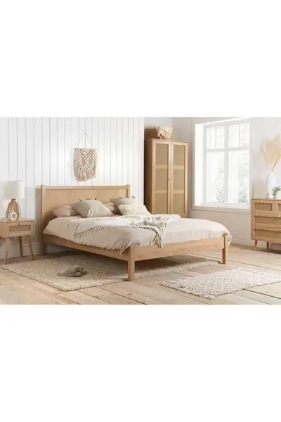 Image of BIRLEA FURNITURE Birlea Furniture - Croxley King Rattan Bed Oak - Oak 5056206641139