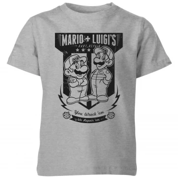 Image of Nintendo Mario Kart Fix-It Team Kid's T-Shirt - Grey - 11-12 Years