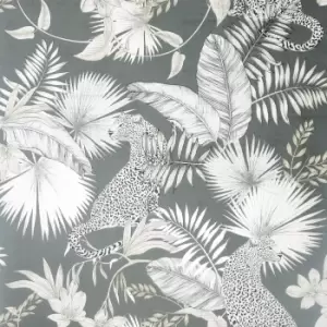 Image of Arthouse Tropical Leopard Neutral Wallpaper