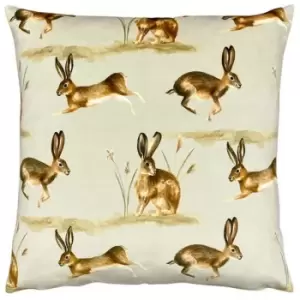 Image of Evans Lichfield Country Hare Cushion Cover (One Size) (Taupe)
