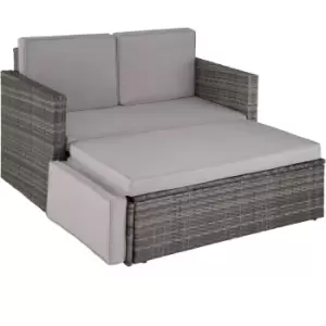 Image of Tectake Corfu Rattan Sofa - Grey