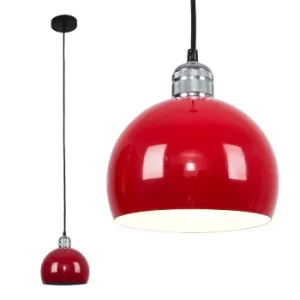 Image of Casco Chrome Pendant with Red Arco Shade