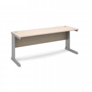 Image of Vivo Straight Desk 1800mm x 600mm - Silver Frame Maple Top