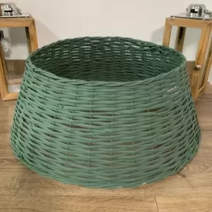 Image of Samuel Alexander 67cm x 26cm Large Green Wicker Christmas Tree Skirt
