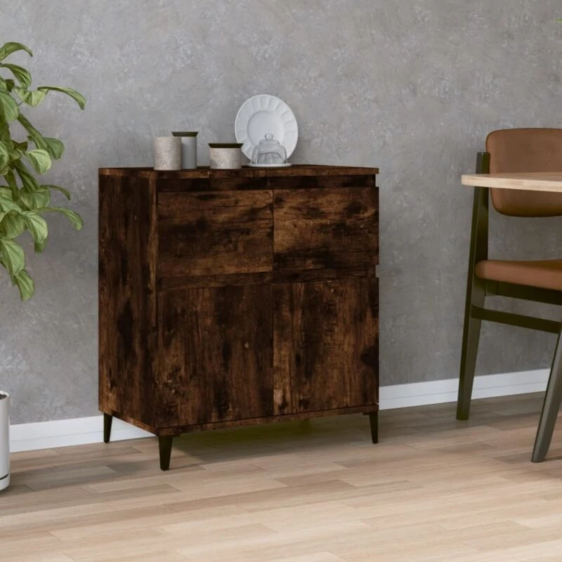 Image of Vidaxl Sideboard Smoked Oak 60X35X70 Cm Engineered Wood