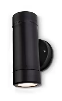 Image of Ravel 2 Light Outdoor Wall Light Black Resin IP44, GU10