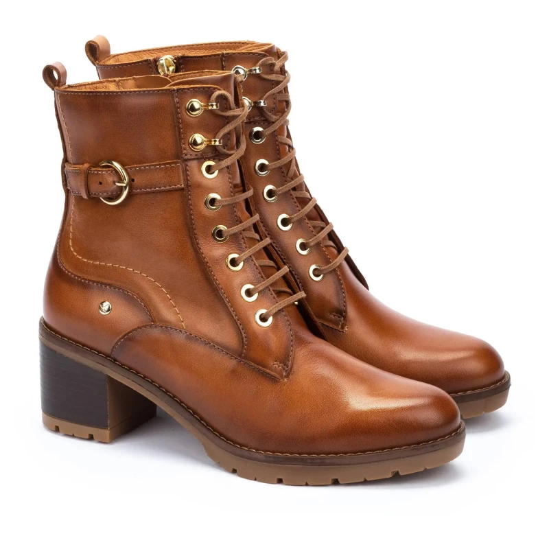 Image of Pikolinos Llanes Leather Ankle Boots Cognac Women 37 (4);38 (5);39 (5.5 to 6);40 (6.5)