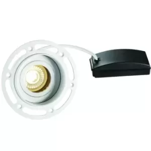 Image of Invisible Plaster Over Round Ceiling Spotlight Matt White Adjustable Angle GU10