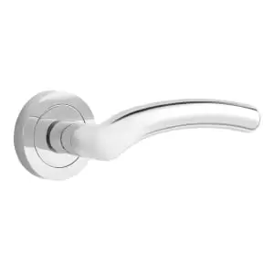 Image of Designer Levers Medusa Lever On Rose Door Handle - Chrome 1 Pair