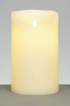 Image of LARGE 25cm x 15cm Battery Operated Dancing Flame Candle with Timer in Cream