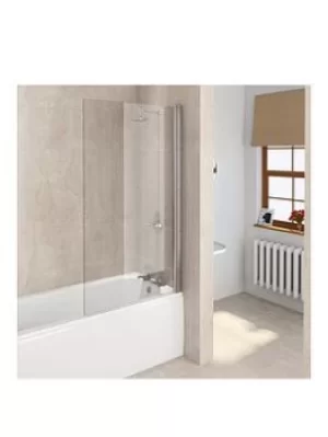 Image of Aqualux Aqua 6 Square 850Mm X 1500Mm X 6Mm Clear Glass, Silver Frame