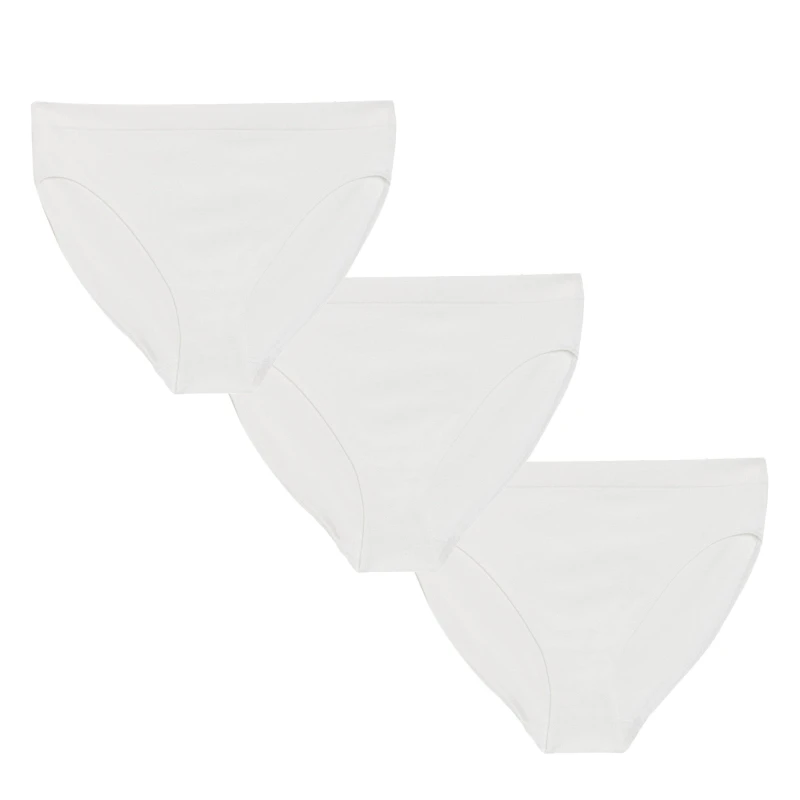 Image of Be You 3 Pack Seam Free High Leg Briefs - White White 12 - 14