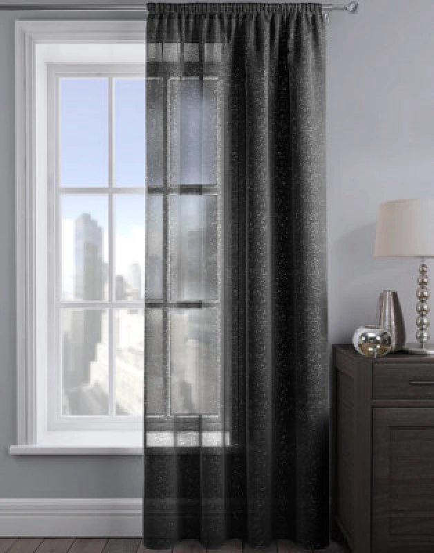 Image of Velosso Alessandria Sheer Voile Panel Slot Top - Black