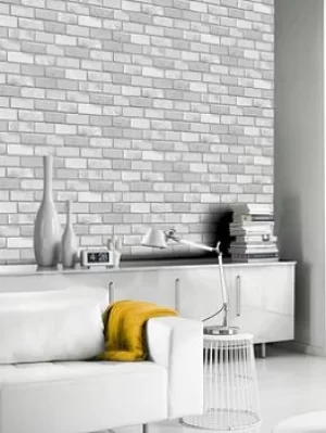 Image of Arthouse Diamond Brick Silver Wallpaper