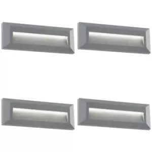 Image of 4 PACK Outdoor Pathway Guide Light - Indirect 2W Warm White LED - Gray ABS