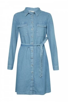 Image of French Connection Avery Denim Mini Shirt Dress Black Denim